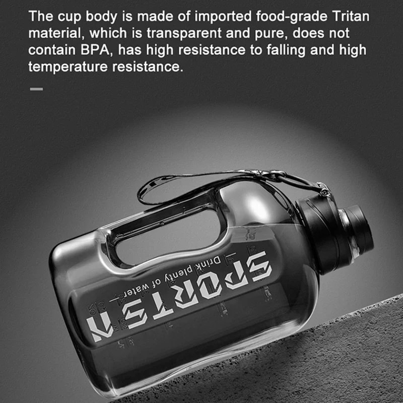 Large Capacity Water Bottle Sports Gym Kettle For Travel Camping Portable BPAFree Plastic Space 3