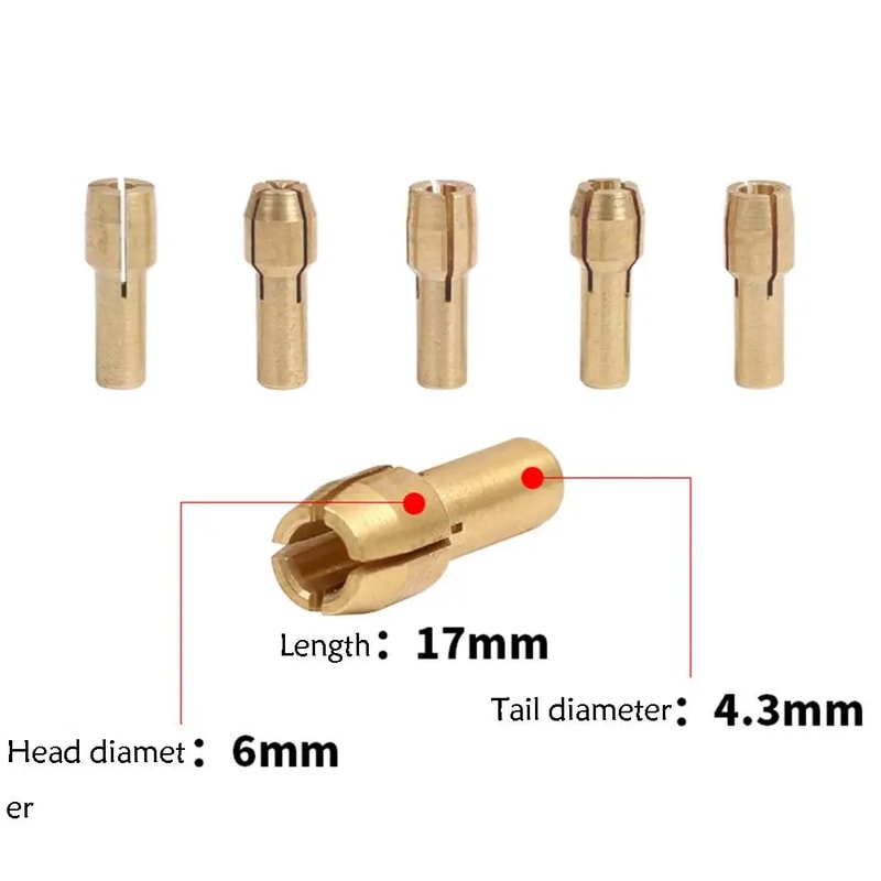 Piece Mini Drill Chuck Adapter Set for Dremel Micro Collet Brass for Power Rotary Tools