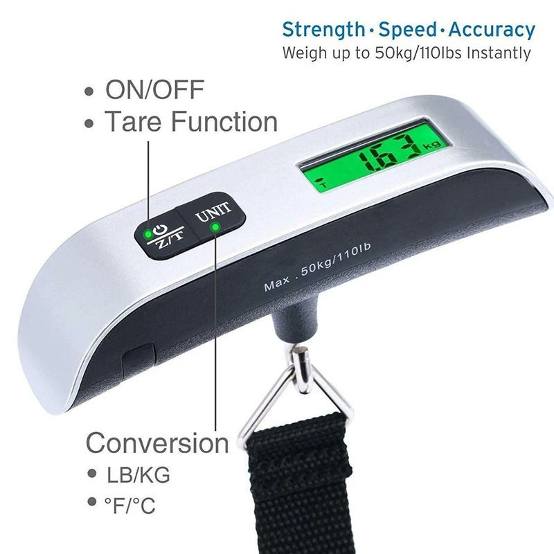 Digital Luggage Scale – Accurate Hanging Travel & Baggage Weight Tool, Precision