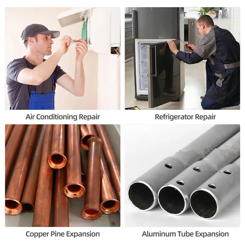 Swaging Tool Set for Air Conditioner Copper Pipes – Expander & Drill Bits with Hex Shank