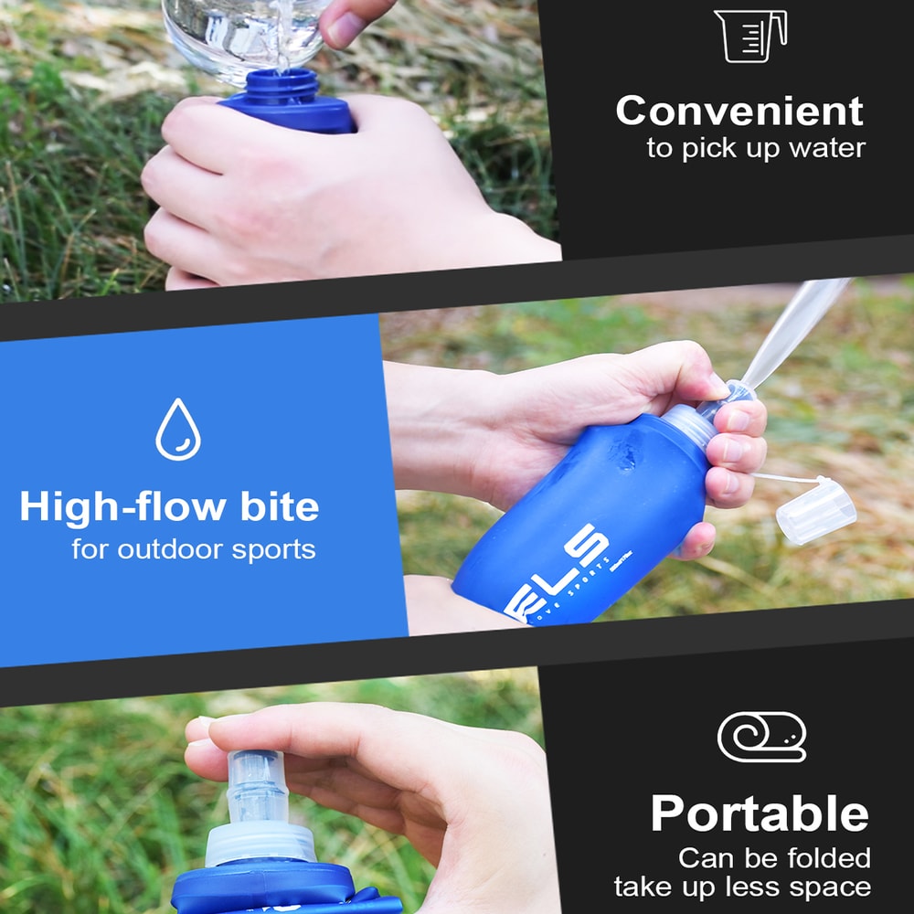 Collapsible Silicone Water Bottle for Outdoor Adventures – Portable & Space-Saving for Hiking, Runn