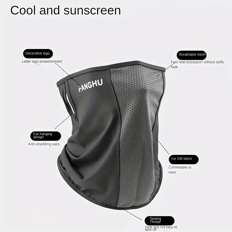 Cycling Masks Breathable Ice Silk Neck Balaclava For Hiking Outdoor And Sports Cool Windproof Face 4