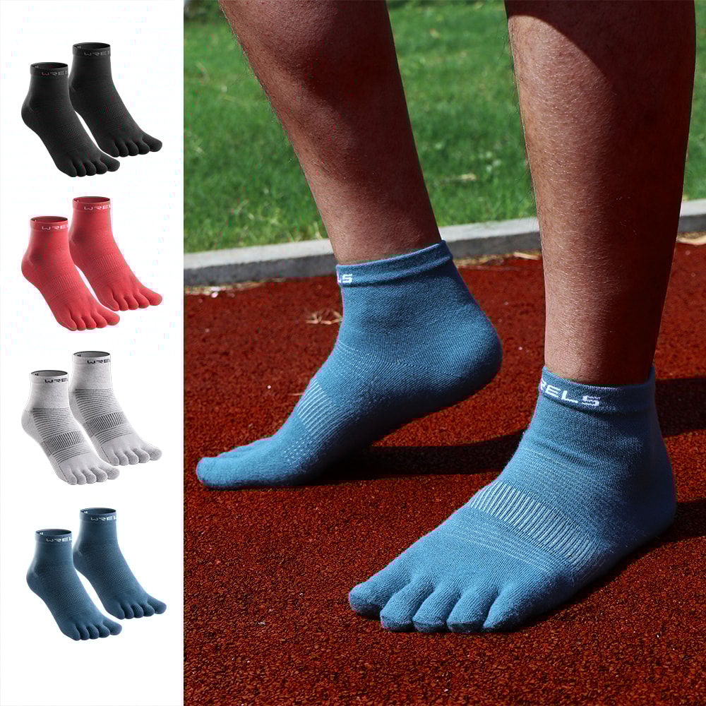 WRELS Quick-Drying Breathable CoolMax Split-Toe Sports Socks for Running, Fitness & Cycling