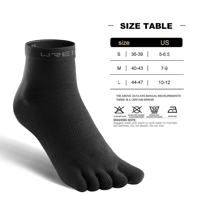 WRELS Quick-Drying Breathable CoolMax Split-Toe Sports Socks for Running, Fitness & Cycling