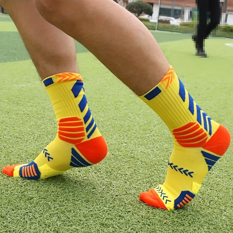 Pairs of Athletic Compression Socks – Breathable Running, Basketball, Cycling Socks for Sweat Absorption and Support