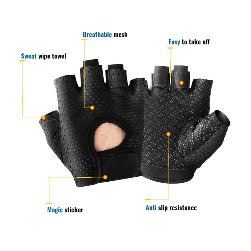 Breathable Gym Gloves for Women – Anti-Slip, Half Finger Gloves for Weightlifting, Cycling, Yoga & Fitness
