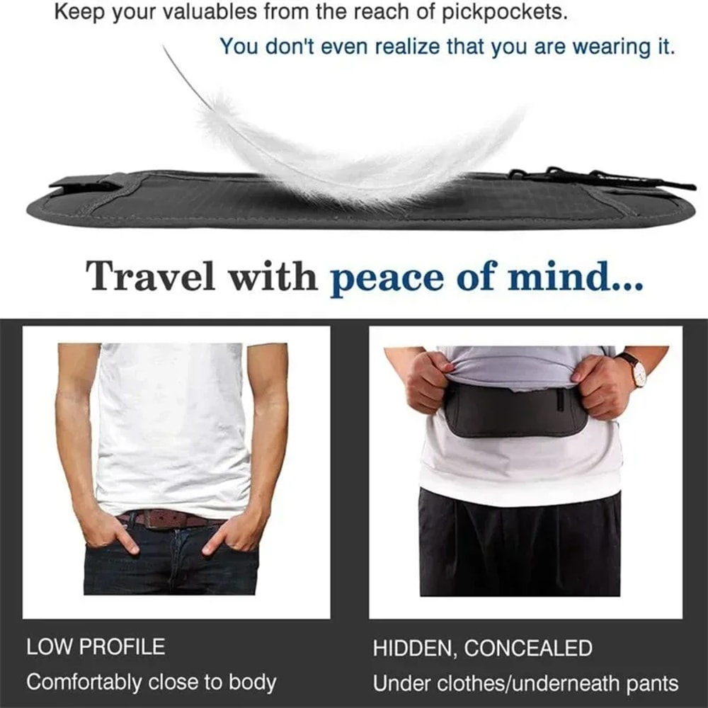 Invisible Running Waist Bag Secure Passport And Money Belt Pouch 1