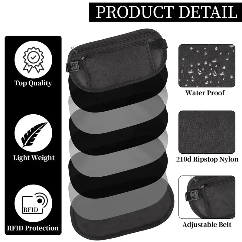 Invisible Running Waist Bag Secure Passport And Money Belt Pouch 2