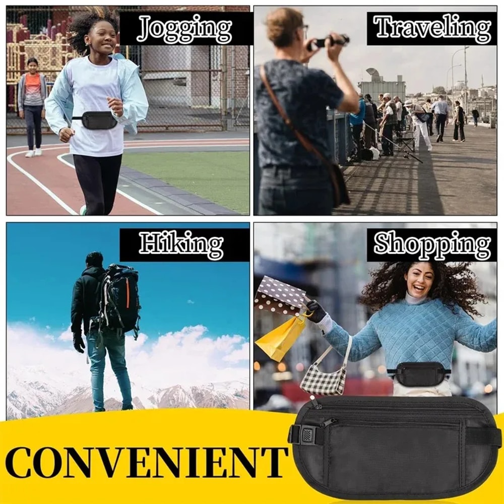 Invisible Running Waist Bag Secure Passport And Money Belt Pouch 3