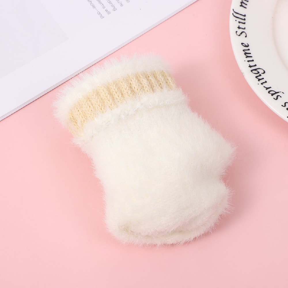 Warm Cat Claw Paw Plush Mittens for Women – Soft Fingerless Winter Gloves, Cozy and Cute