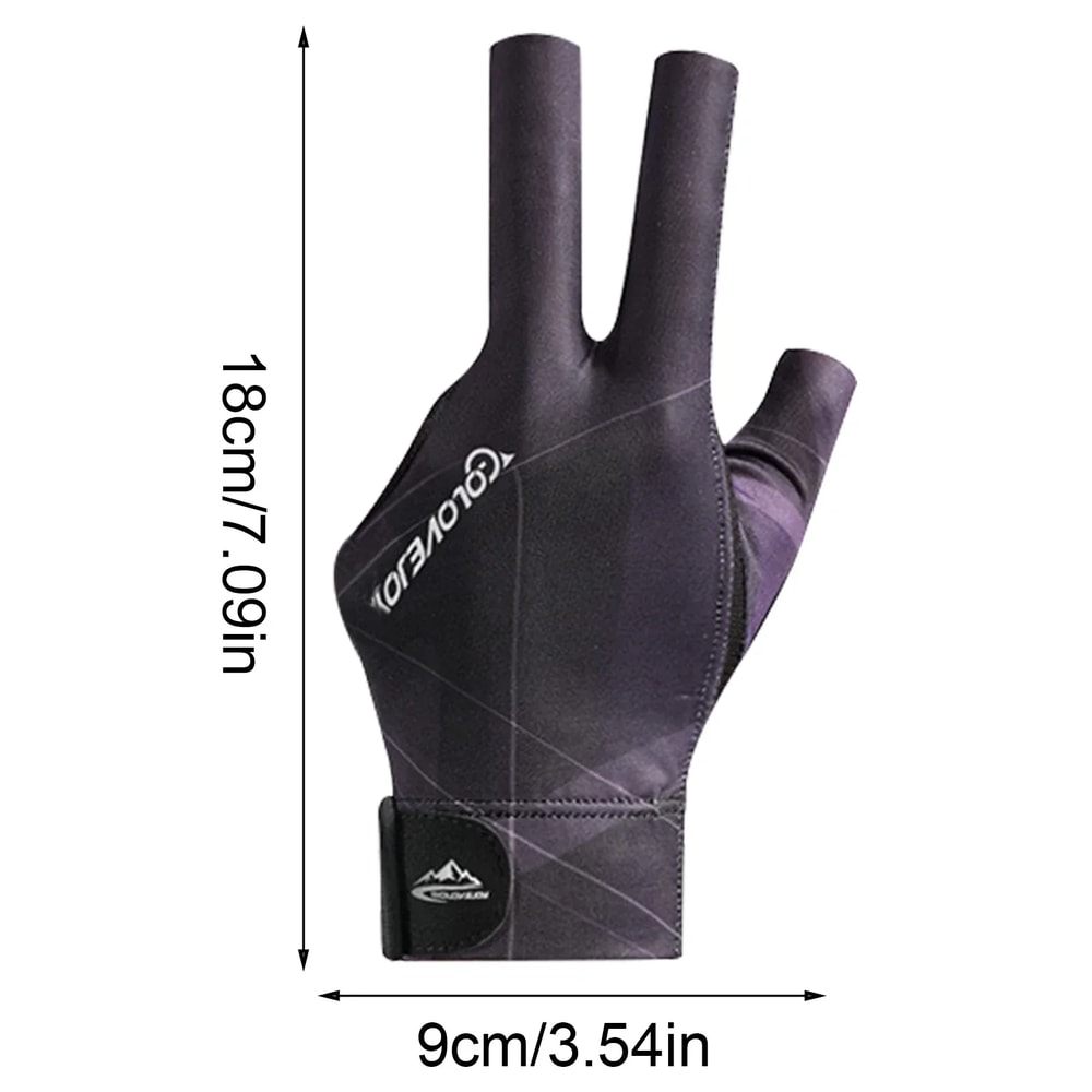 Open Finger Billiard Gloves – Breathable Polyester Snooker Pool Glove for Amateur Training – Adjustable, Smooth, Soft