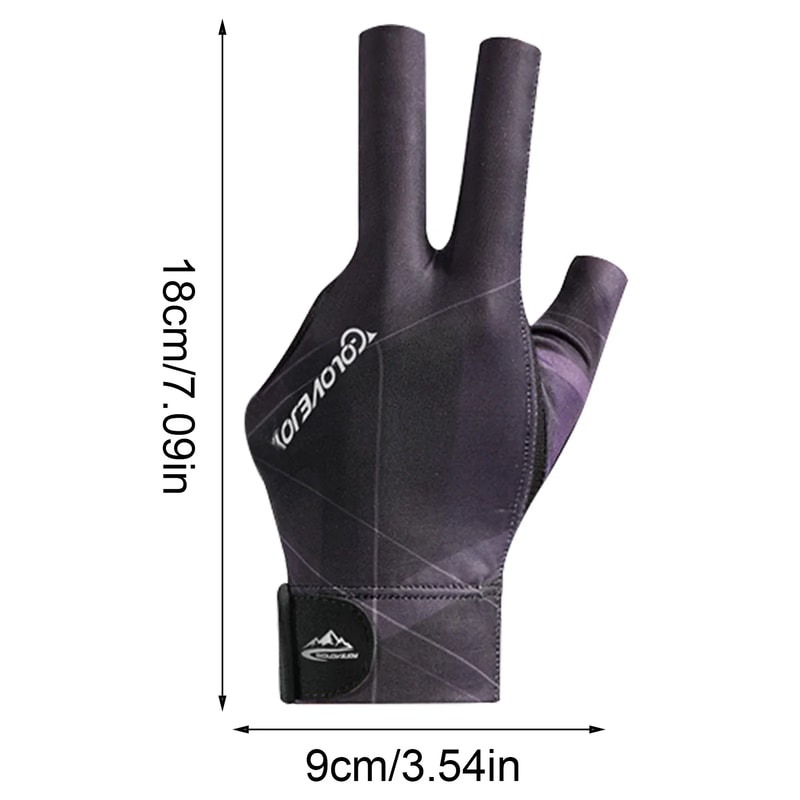 Open Finger Billiard Gloves – Breathable Polyester Snooker Pool Glove for Amateur Training – Adjustable, Smooth, Soft