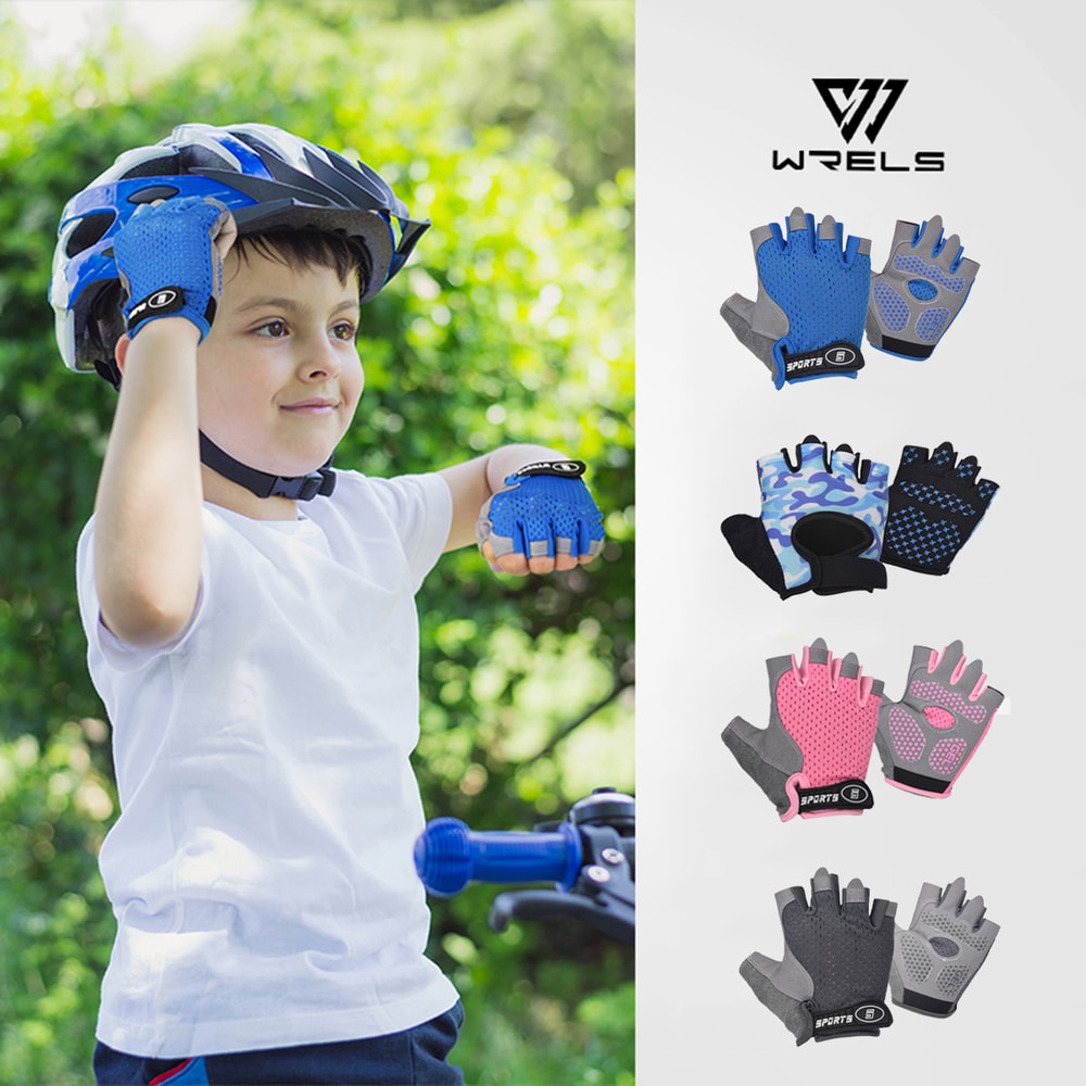 Outdoor Sports Half Finger Gloves for Kids – Antislip, Breathable, Perfect for Spring & Summer Cycling