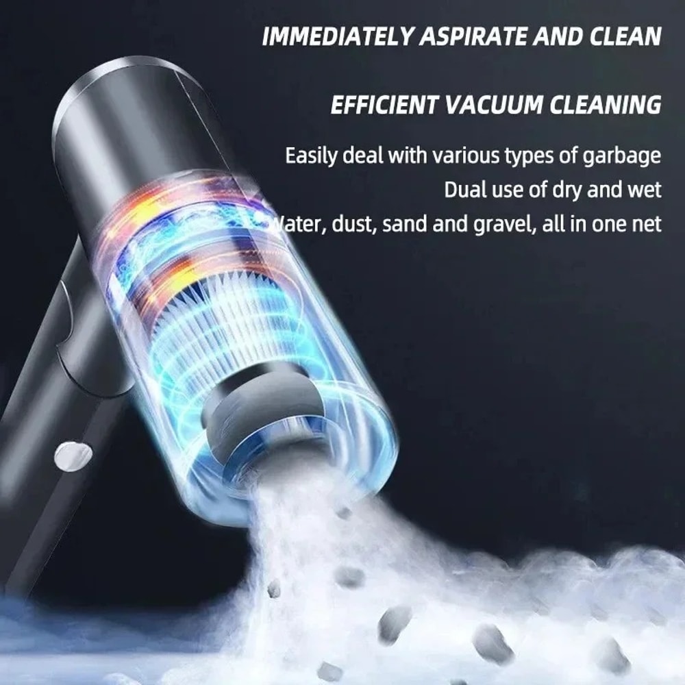 Portable Wireless Car Vacuum Cleaner – Powerful Dual Use Vacuum for Home and Car, High Power Suction