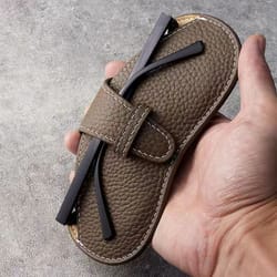fashionable leather glasses case - portable sunglasses protector pouch for women