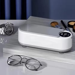 portable ultrasonic eyeglass & jewelry cleaner - full automatic cleaning machine for contact lenses, mouthpieces, & more
