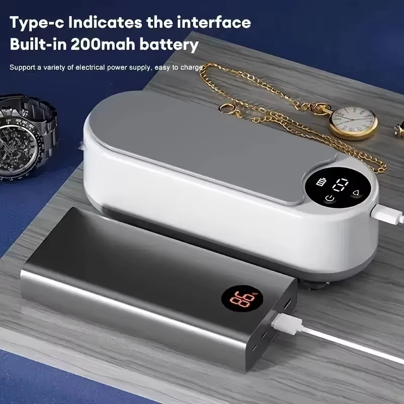 Portable Ultrasonic Eyeglass & Jewelry Cleaner - Full Automatic Cleaning Machine for Contact Lenses, Mouthpieces, & More