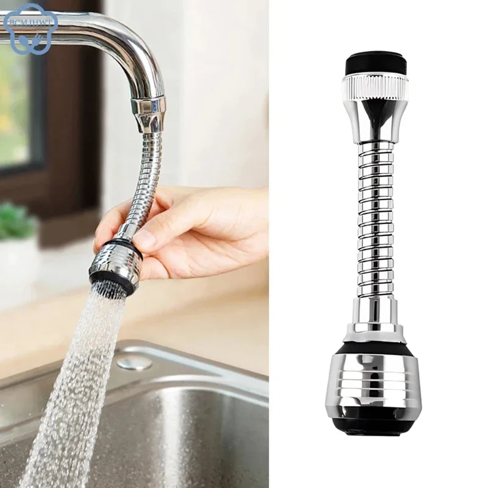 Stainless Steel Faucet Sprinkler Extender – Water-Saving Rotating Spray for Kitchen Faucets