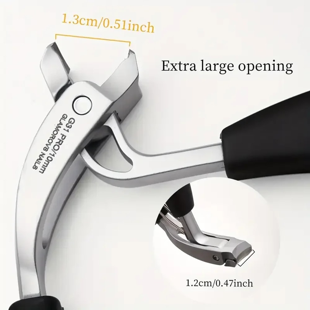 Heavy-Duty Nail Clippers for Thick Nails – Arc Blade Toenail Cutter with Anti-Splash Design