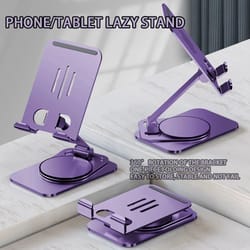 360-degree rotating foldable mobile phone & tablet stand - adjustable lazy holder for hands-free use