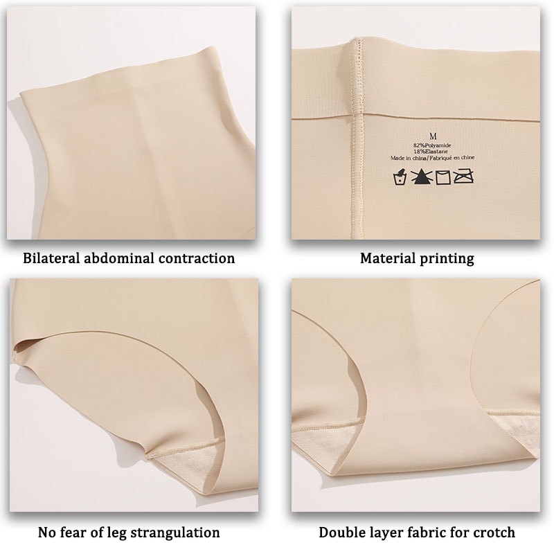 Womens High Waist Postpartum Shape Pants - Seamless Ice Silk Underwear for Tighter Belly Control