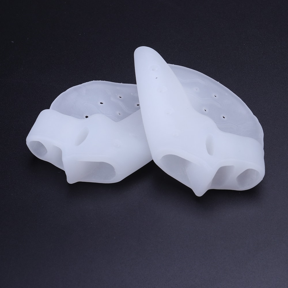 Gel Toe Separator Protector for Bunion Relief with Forefoot Cushion Pad – 3-Toe Holes Toe Spacer for Hallux big
