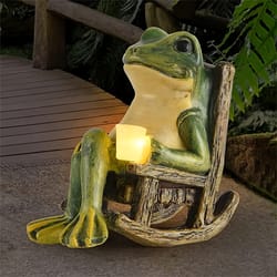 solar powered frog garden statue – perfect for indoor and outdoor decor, ideal gift for halloween and christmas