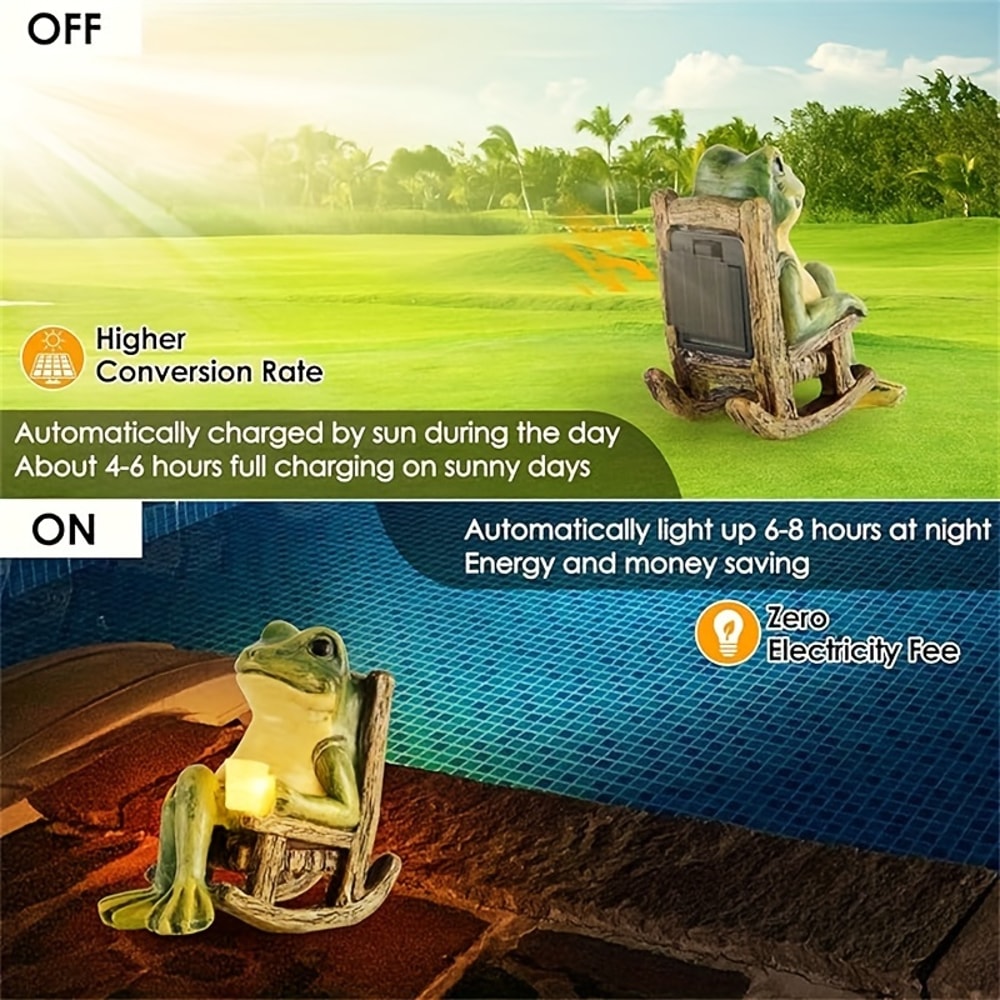 Solar Powered Frog Garden Statue – Perfect for Indoor and Outdoor Decor, Ideal Gift for Halloween and Christmas