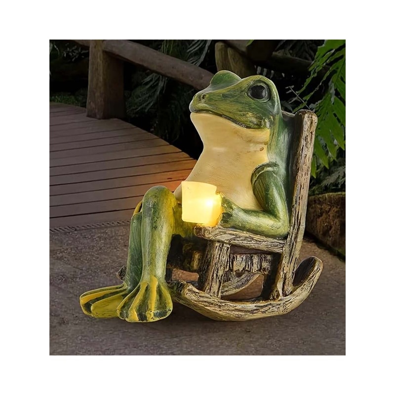 Solar Powered Frog Garden Statue – Perfect for Indoor and Outdoor Decor, Ideal Gift for Halloween and Christmas