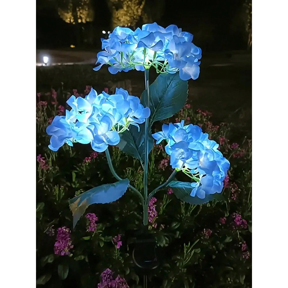 Solar Hydrangea Flower Lights - LED Heads for Outdoor Yard, Garden & Pathway Decoration