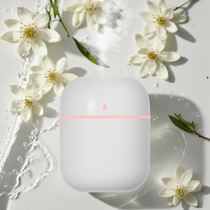 USB Humidifier with Night Lamp – Aroma Diffuser for Car & Bedroom, Silent Cool Mist Sprayer