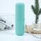 Portable Toothbrush Storage Case with Vertical Stripe Mouthwash Cup