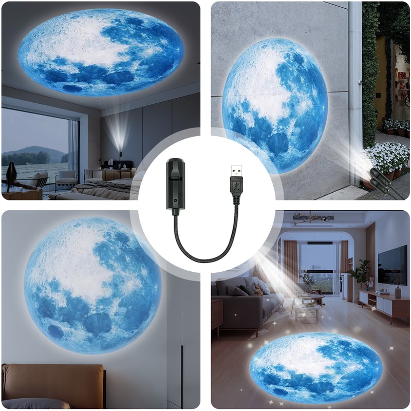LED Moon Lamp - Blue Planet Night Light