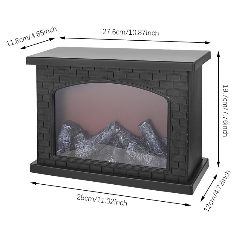 Christmas Fireplace Flame Light LED Table Lamp – Charcoal Style, Perfect for Holiday Winter Gifts, Parties, and Home