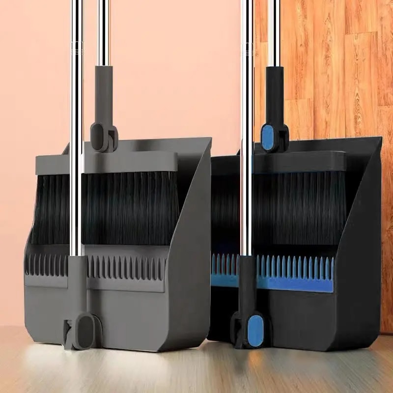 Foldable Broom Set With Dustpan And Brush Head For Household Cleaning 1