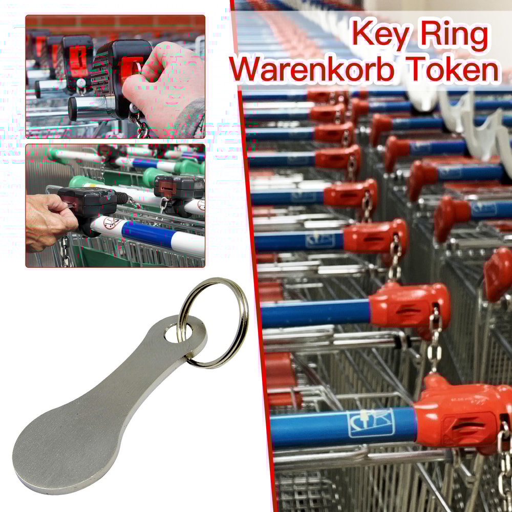 Aluminum Alloy Key Ring for Shopping Trolley Tokens - Stylish Unisex Keyring for Easy Grocery Shopping