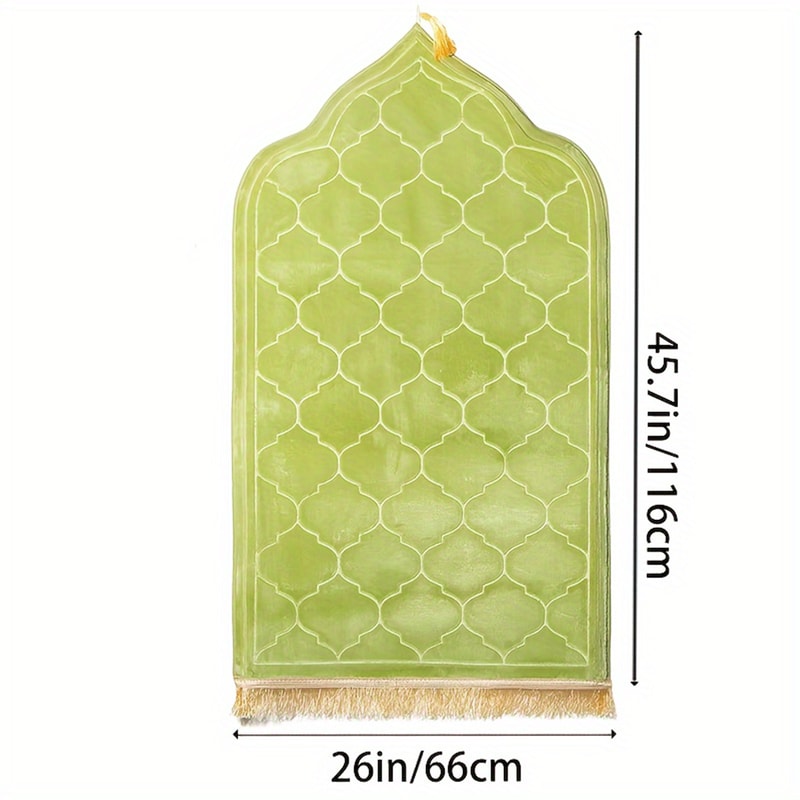 Thickened Flannel Prayer Mat with Tassel Design – Irregular Plush Prayer Rug for Comfort & Durability