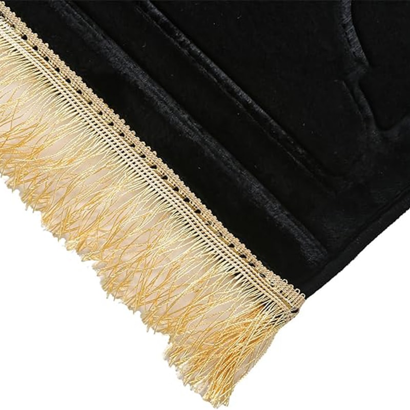 Thickened Flannel Prayer Mat with Tassel Design – Irregular Plush Prayer Rug for Comfort & Durability