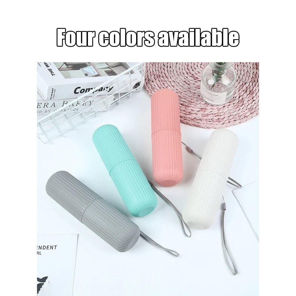 Portable Toothbrush Cup & Toothpaste Holder - Transparent Bathroom Storage Case Organizer for Travel & Toiletries