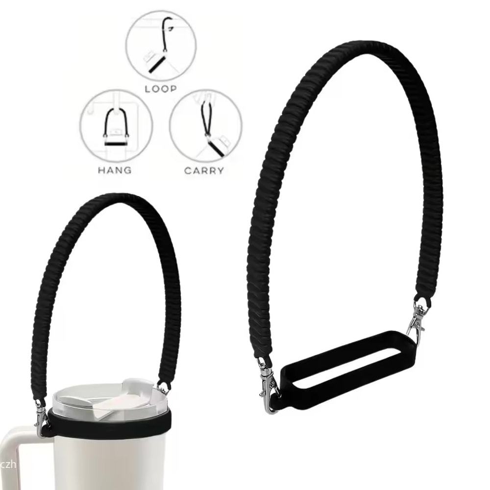 Durable Silicone Water Bottle Sling Strap Soft Adjustable Handle For Bottles 0