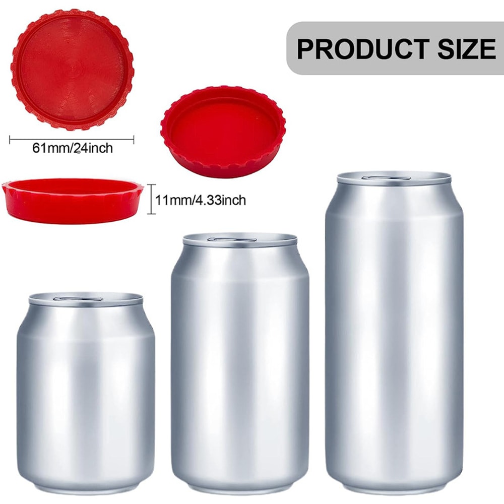 Reusable Leakproof Silicone Cola Can Cap For Canned Beverages Beer And Soda DustProof FoodGrade Se