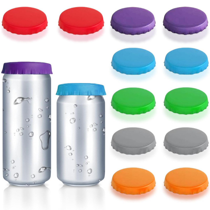 Reusable Leakproof Silicone Cola Can Cap For Canned Beverages Beer And Soda DustProof FoodGrade Se