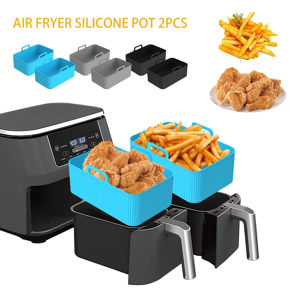 Pcs Air Fryer Silicone Liner | Heat-Resistant Basket for Oven & Microwave | Non-Stick Silicone Air Fryer Insert