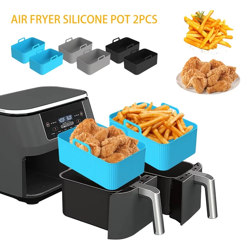 Pcs Air Fryer Silicone Liner | Heat-Resistant Basket for Oven & Microwave | Non-Stick Silicone Air Fryer Insert