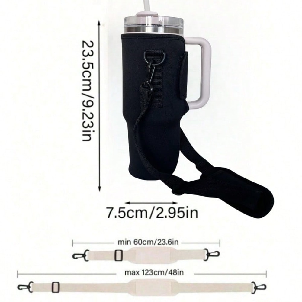 Water Bottle Carrier Bag With Adjustable Shoulder Strap For Large Tumblers And Bottles Cup Sleeve 1