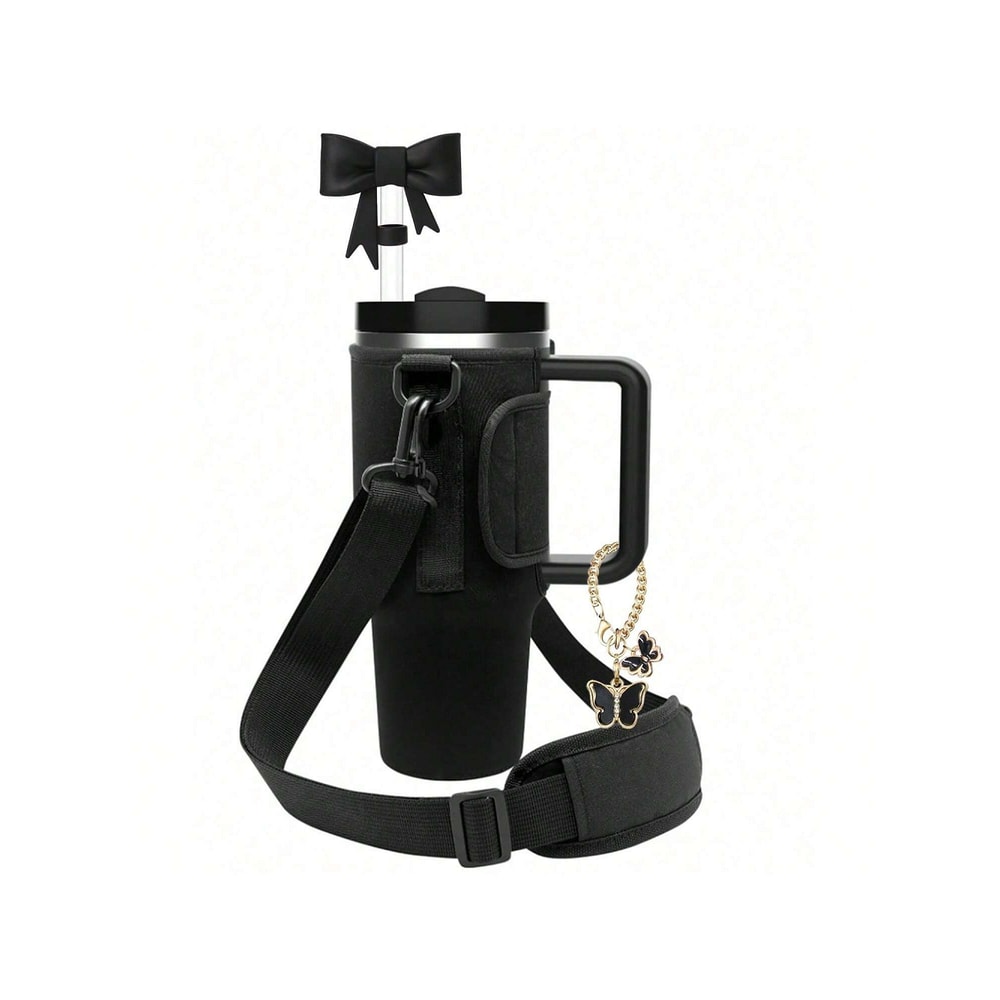 Water Bottle Carrier Bag With Adjustable Shoulder Strap For Large Tumblers And Bottles Cup Sleeve 7