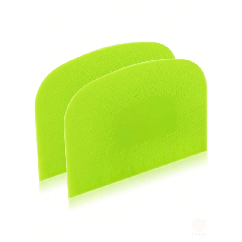 Piece Flexible Dough Scrapers – Food-safe Plastic Multipurpose Bench Scraper Set for Bread and Pizza Dough