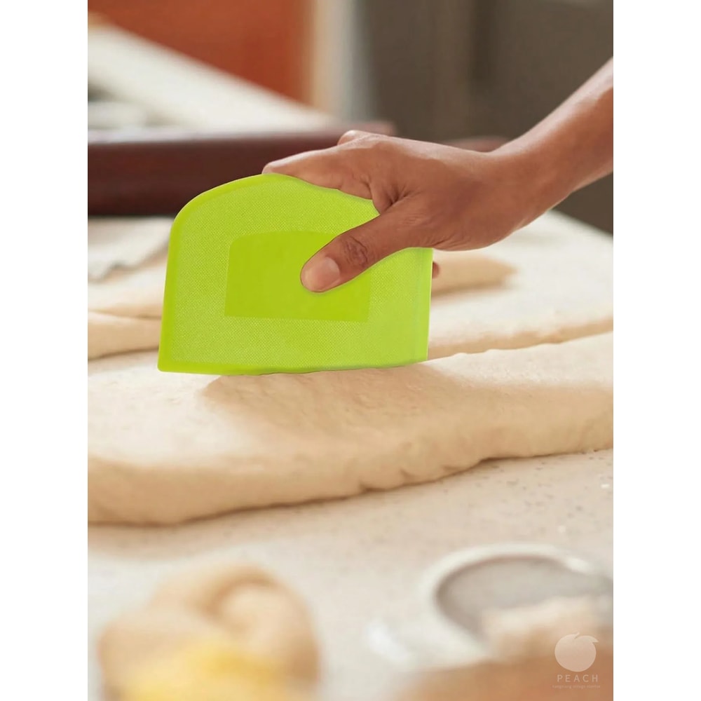 Piece Flexible Dough Scrapers – Food-safe Plastic Multipurpose Bench Scraper Set for Bread and Pizza Dough