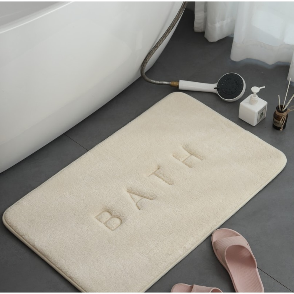 AntiSlip Faux Cashmere Memory Foam Mat Super Absorbent Coral Fleece For Kitchen Living Room And Ba 6