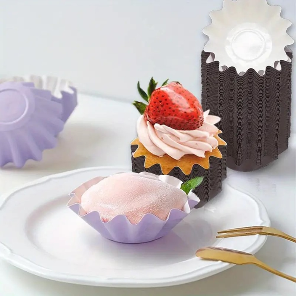 Disposable Muffin Cups – Heat-Resistant Cupcake Liners for Perfect Egg Tarts and Cupcakes